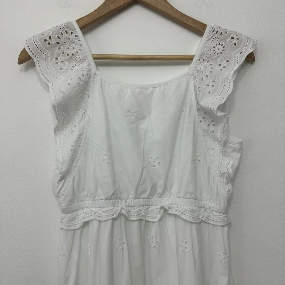 Justice White Eyelet Lace Maxi Dress Size 14